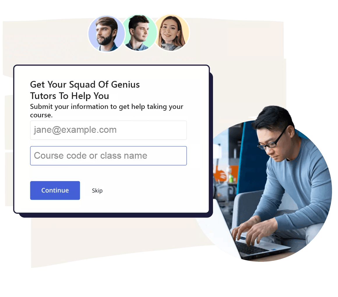 Client manager taking online class.