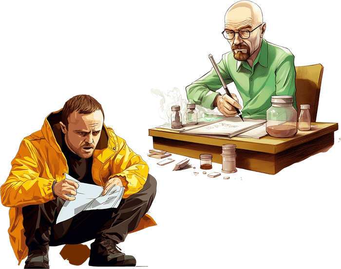 A teacher offering chemistry class help to a student.